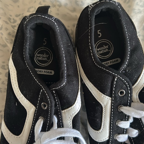 Wonder Nation Black & White Sneakers - 5 - Picture 2 of 5